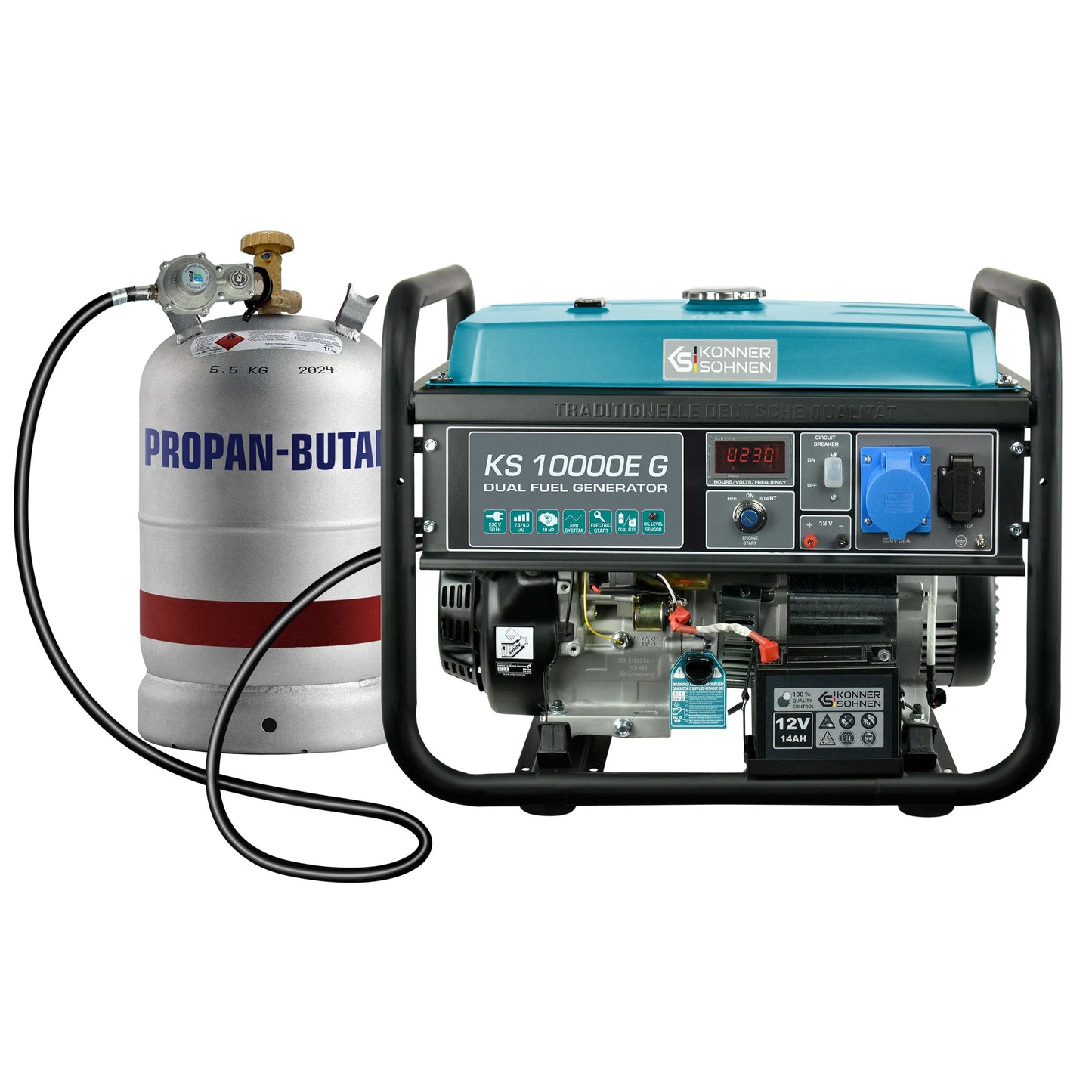 Benzin-Generator KS 10000E Benzin/Gas LPG